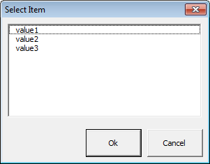 SelectionBox dialog