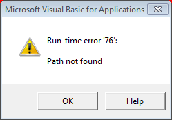 error 76 path not found