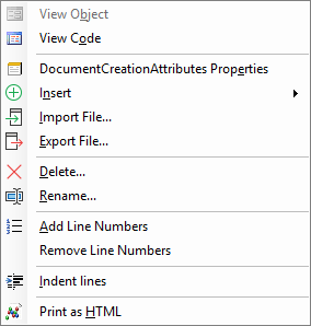 Code Explorer shortcut menu module