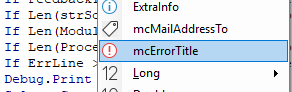 debug print intellisense