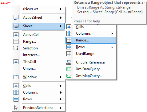 object variable assignment range