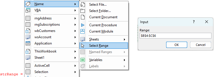select range