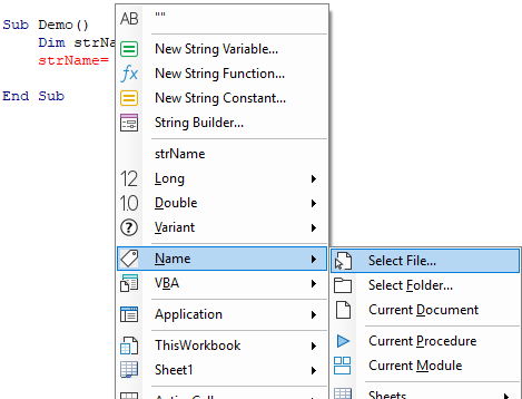 variable assignment name