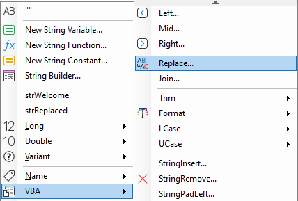 Replace menu starting from an empty line