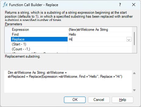 Replace menu starting from an empty line