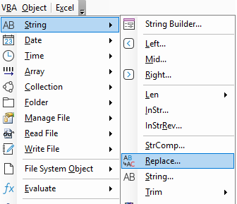 Replace menu starting from an empty line