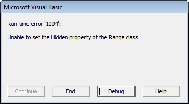 unhide a column in excel vba