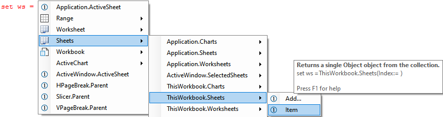 Set Worksheet Using VBA