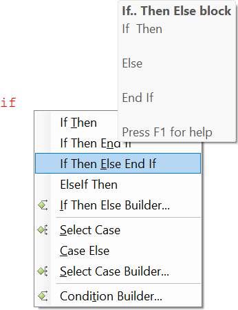 iniciar si el menú usa intellisense