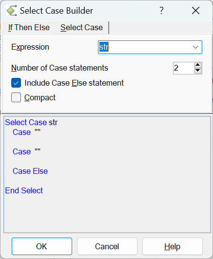 select case builder