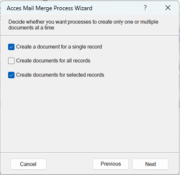 Decide on how many records to create a document from