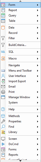 Access Application Menu