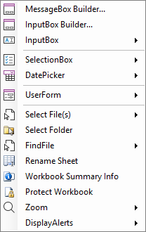 Code VBA Dialogs Menu